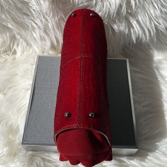 Authentic Tod’s ‘Scala Pochette’ Sera Clutch ~ in Red Pony Hair & Suede - Picture 9 of 16
